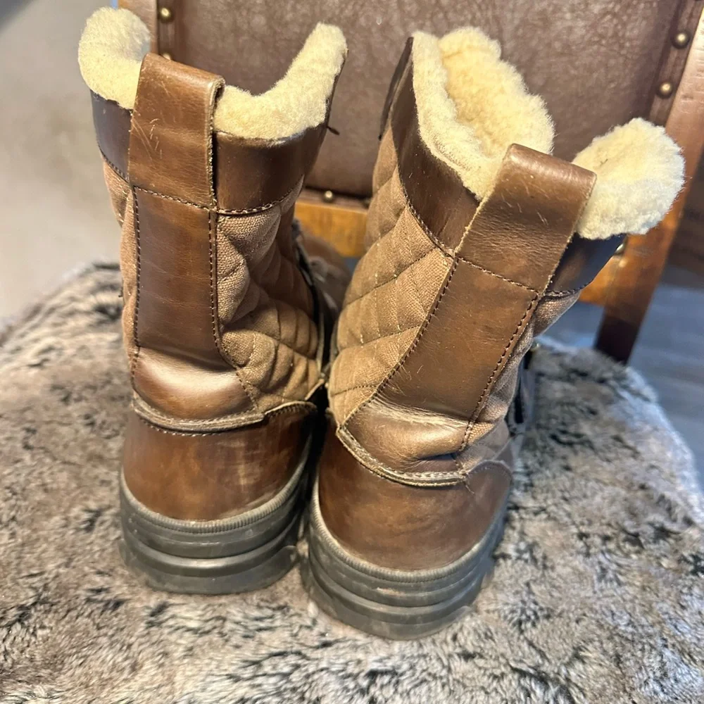 Polo RalphLauren Hayward Quilted Laceup Shearling Upper/Lining Buckle Snow Boots - Picture 2 of 12